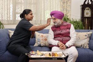 Female Security Personnel Tie Rakhis to Delhi L-G on Raksha Bandhan