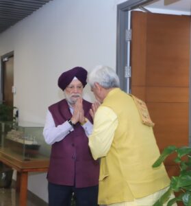 Manoj Sinha Hardeep Puri Meeting
